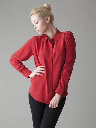 Illustration for article titled Admiring Crazy Warmth Favor Of A Wrap Style Silk Shirt Outfit